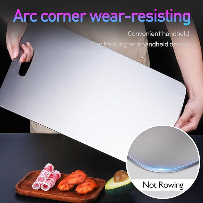 Titanium Cutting Board, Cutting Boards For Kitchen, Double-Sided Food-Grade Titanium Cutting Board For Cutting Fruits, Meats and Vegetables (S)