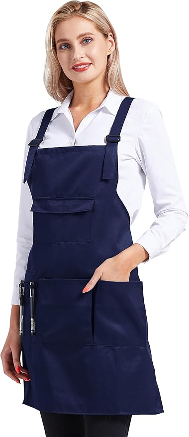Nanxson Adjustable Women Bib Apron Multi Function Professional Salon Stylist Work Apron with Tool Pockets CF3010