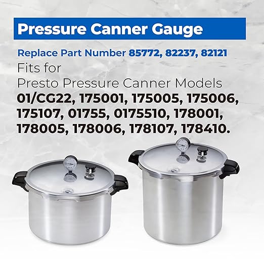 85772 Pressure Canner Steam Gauge Replacement Parts for Presto 01/CG22 0175001 0175005 0175006 0175107 01755 0178001 0178005 0178006 0178107 0178410, Pressure Cooker Parts
