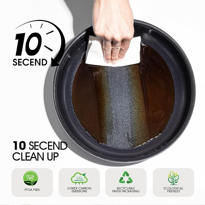 Nonstick Frying Pan Set – 12" Titanium Ceramic Skillet with Lid, Stay-Cool Handle,PFAS, PTFE, PFOA-Free, Non-Toxic, Dishwasher & Oven Safe, Compatible with All Cooktops
