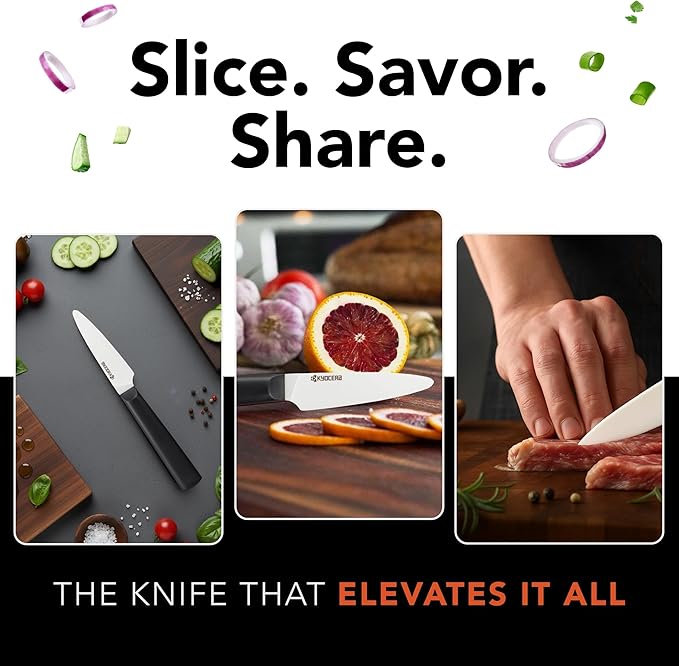 Kyocera INNOVATIONwhite 3" Ceramic Paring Knife - White Z212 Blade with Non-Slip Blue Handle