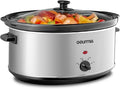 Gourmia PC710 Slow Cooker - Oval - Auto Mode - Cool Touch Handles - 7 Qt - 320W - Stainless Steel