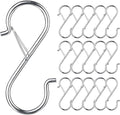 17 Pcs S Hooks for Hanging, Heavy Duty S Shaped Hooks Silver, Kitchen Hooks, S Hanger Hooks for Plants, Pots, Towels and Bags, with Safety Buckle Design, 3.5 Inch