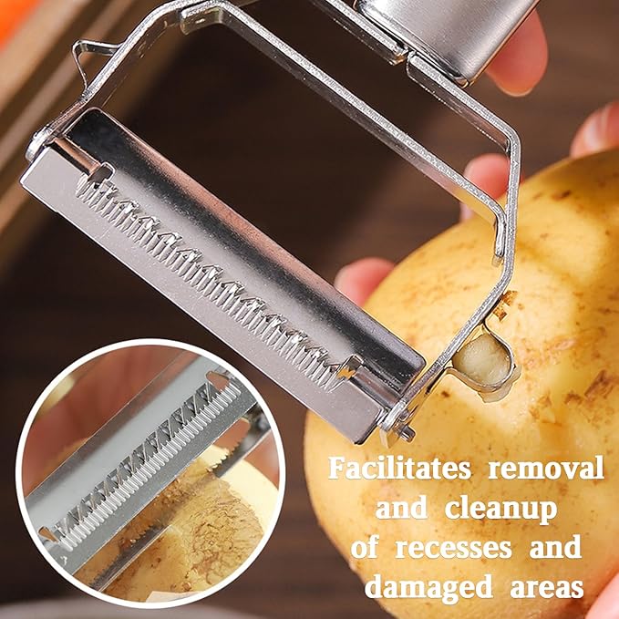Stainless Steel Multifunctional Double-Sided Peeler - Easily Peel Fruits, Melons, Potatoes and Shredded Papers, Great for Home Cooking (Vegetable Peeler-1) (Vegetable Peeler)