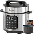 Electric Pressure Cooker 6 Quart Silver, Non-stick Pot, 9-in-1 Instant Pot, 12 Preset Functions with Touchscreen, Safe Steam Release, Stew, Slow Cook, Rice, Sauté, Warmer