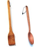 18" Long Wooden Paddle and 14" Large Wooden Spoon Bundle. Heavy Duty Wooden Spoons For Cooking In Big Pots - Brewing, Canning, Crawfish Boil, Stirring & Mixing.