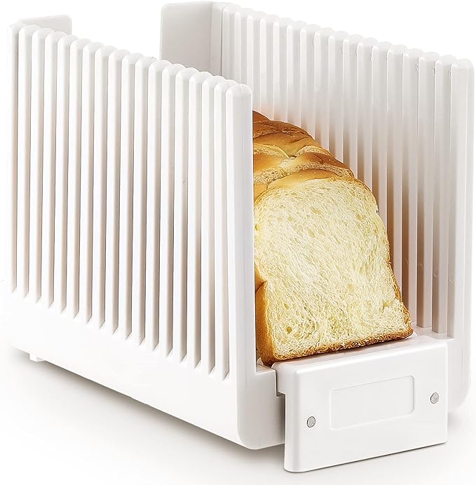 Bread Slicer for Homemade Bread Loaf Bagels, Bread Slicing Guide Easy to Clean Flodable and Campact Bread Cutter without BPA
