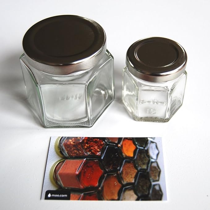 Gneiss Spice DIY Wall Hanging Magnetic Spice Rack (24 Small Jars, Silver Lids, 10x12 Stainless Plate)