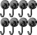 FINDMAG 60LBS Swivel Swing Magnetic Hooks, Heavy Duty Neodymium Hooks for Hanging, Strong Magnetic Hooks for Refrigerator, Kitchen, Office, Garage, Locker, Cruise, Home Storage - 8 Pack