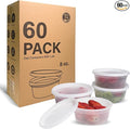 EASYTRIP [60 sets] 8oz Deli Containers with Lids，Food Storage Container with airtight lid，Plastic Soup Containers with Lids Meal Prep/BPA Free/Freezer Safe/Dishwasher Safe/Microwave Safe/Stackable