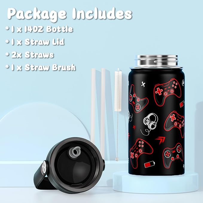 Bevalsa Kids Bento Lunch Box with 6 Compartment, Stainless Steel Metal Water Bottle, Insulated Bag & Utensils, BPA-Free Leakproof Food Container for School Boys Girls, Back To School Gift