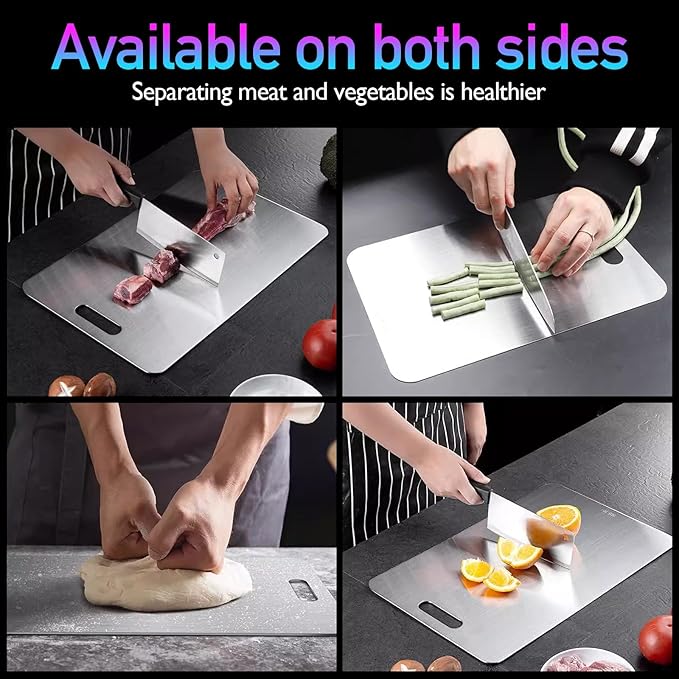 Titanium Cutting Board, Cutting Boards For Kitchen, Double-Sided Food-Grade Titanium Cutting Board For Cutting Fruits, Meats and Vegetables (M)