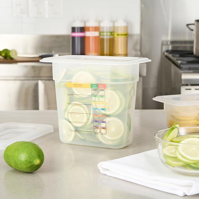 Restaurantware Food Storage Container 1 Pack of 6.8 x 4.2 x 5.9 Inches Plastic Stackable Storage Box White Reusable Label Container Dishwasher Safe For Restaurants And Kitchens