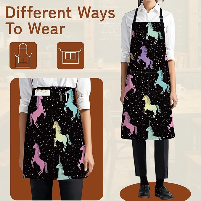Adjustable Kitchen Apron with Pockets for Women and Men,Soft Chef Apron for Cooking, BBQ, and Grill