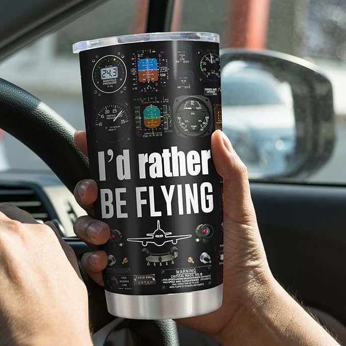 Pilot Gifts, Aviation Gifts for Pilots Men Tumbler 20Oz, Airplane Gift for Men, Pilot Gift for Aviation Lovers Ideas