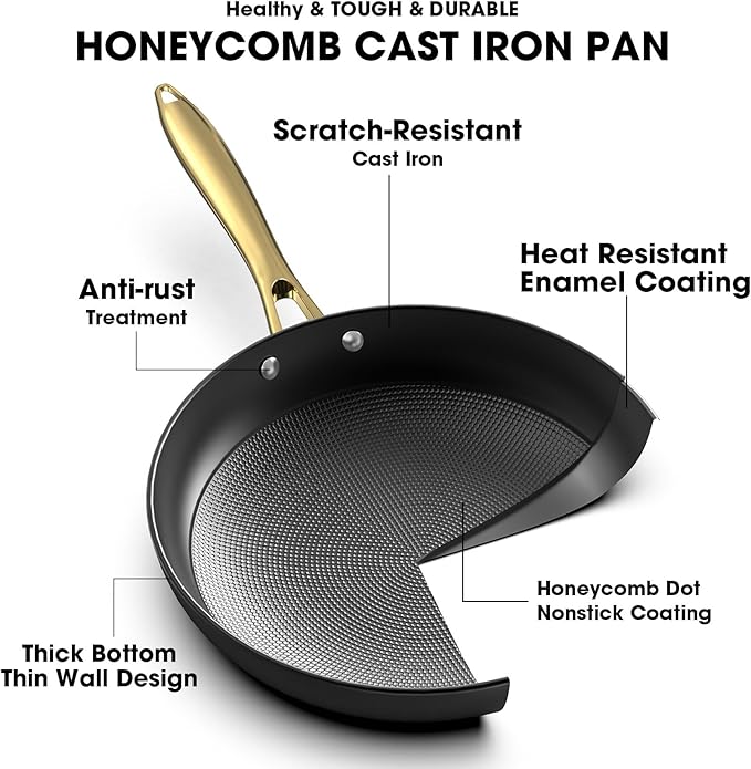 imarku Non Stick Frying Pans, 3 Pieces - 8 Inch, 10 Inch and 12 Inch Frying Pan, Professional Frying Pans Nonstick, Cast Iron Skillets, Nonstick Frying Pan with Stay Cool Handle, Best Christmas Gifts
