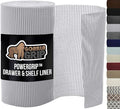 GORILLA GRIP powerGRIP Drawer Shelf and Cabinet Liner, Thick Strong Hold, Non-Adhesive Liners Protect Kitchen Cabinets and Cupboard, Bathroom Drawers, Easy Install, Breathable Mat, 12" x20' Light Gray