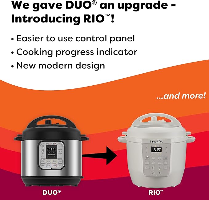 Instant Pot 6QT RIO 7-in-1 Multi-Cooker, Pressure Cooker, Slow cook, Sauté, Steam, Rice Maker, Yogurt, & Warmer, Sea Salt, 6 Quarts