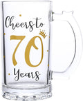 70th Birthday Gift，Men and Women Cheering 70th Birthday Beer Mugs，Cheers to the 70th Anniversary Beer Glass，70th Birthday Party Wedding Anniversary Decorative Gift, 18 Ounce (Cheers to 70 Years)