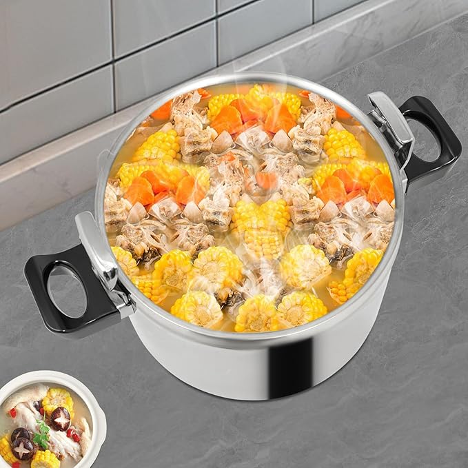 Pressure Cooker Stainless Steel, Commercial Stove Top Pressure Cooker Pot Used for Pressure Foodie or Steaming Instant Fast Cooking Pot