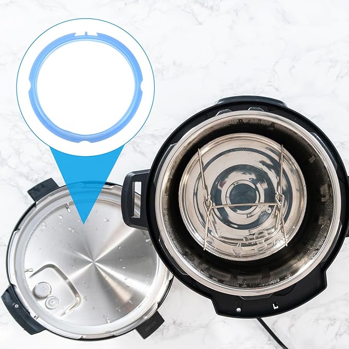 uxcell 2 Pcs Silicone Sealing Ring for Pressure Pot 3QT, Pressure Pot Inner Gasket Seal Rings Pressure Cooker Replacement Parts, Blue