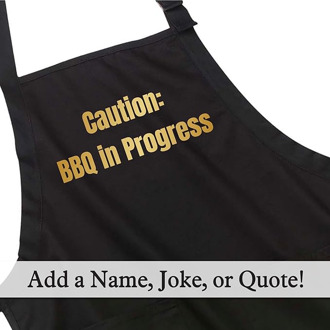 Custom Text Cooking & BBQ Apron – Personalized Chef or Grill Gift – Full Length (1-3 Lines)
