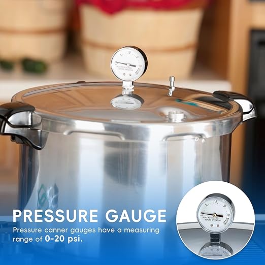 85772 Pressure Cooker Gauge, Replacement for Presto Steam Gauge 82237 82121, Fit Presto Pressure Canner Models 175107、01755、0175510、178001、178005, Measurement Accuracy