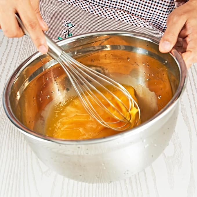 Stainless Steel Mixing Bowl Durable and Rustproof Easy Grip and Stability Design Bowl Versatile for Cooking Baking Prepping and Food Storage (20CM)