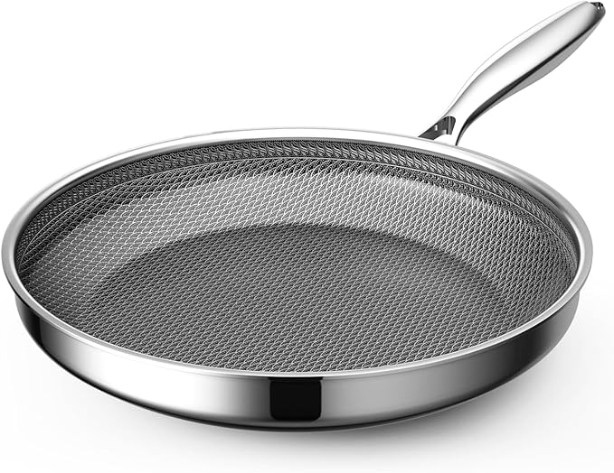 Hybrid Nonstick 9.5 Inch Frying Pan,Non Stick Frying Pan,PFAS PFOA PTFE Free,Stay-Cool Handle, Dishwasher-Friendly, Oven-Safe Up to 600°F, Induction Ready, Compatible with All Cooktops