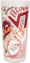 Catstudio Drinking Glass, Virginia Tech Glass Cup for Kitchen, 15oz Dishwasher Safe Tumbler for Hokies VT Alumni