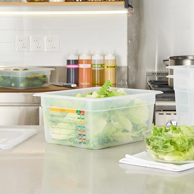 Restaurantware Food Storage Container 1 Pack of 12.7 x 10.3 x 3.9 Inches Plastic Stackable Storage Box White Reusable Label Container Dishwasher Safe For Restaurants And Kitchens