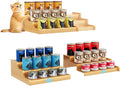 Expandable Bamboo Cat Food Can Storage for Pantry, 3-Tier Adjustable Can Organizer Shelf for Pet & Human Cans, Canned Goods & Food Storage for Cabinets, Holds Up to 24 Cans (Patent Pending)