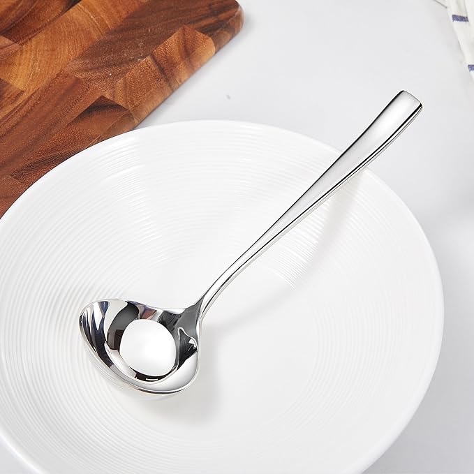 KEAWELL Louis 7.5 Inches Gravy Ladle, 18/10 Stainless Steel Mini Ladle, Dishwasher Safe (1)