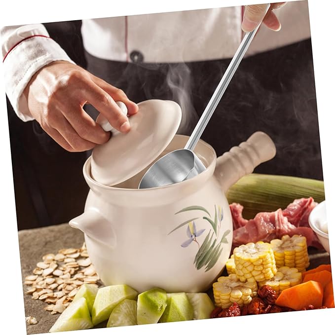PRETYZOOM Stainless Steel Soup Ladle Stainless Steel Water Spoon for Serving Soups Sauces and Oils Home Kitchens and Restaurants Lightweight and Design