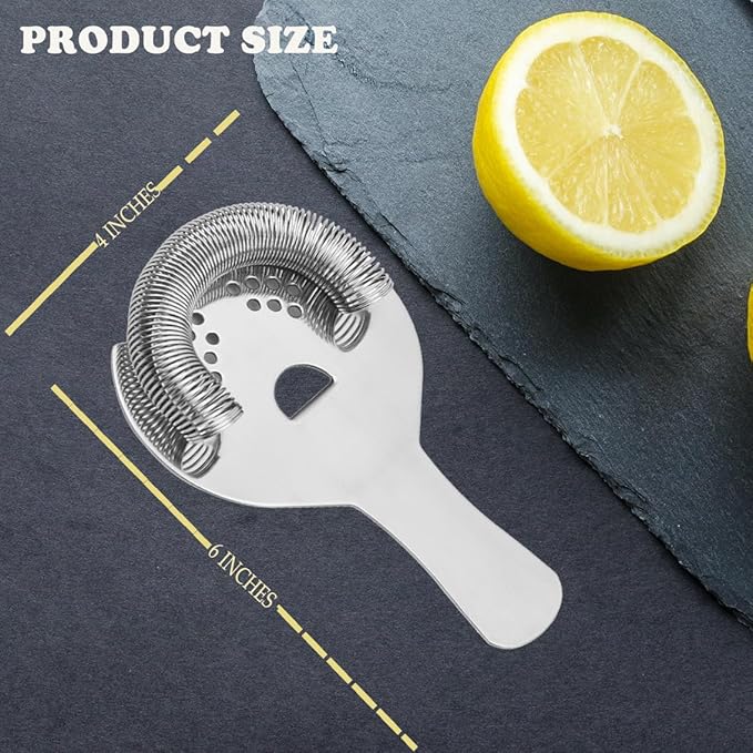 Hawthorne Strainer for Cocktails 2 Prong Bar Strainer with Removable Spring Stainless Steel Mixed Drink Strainer for Bartending