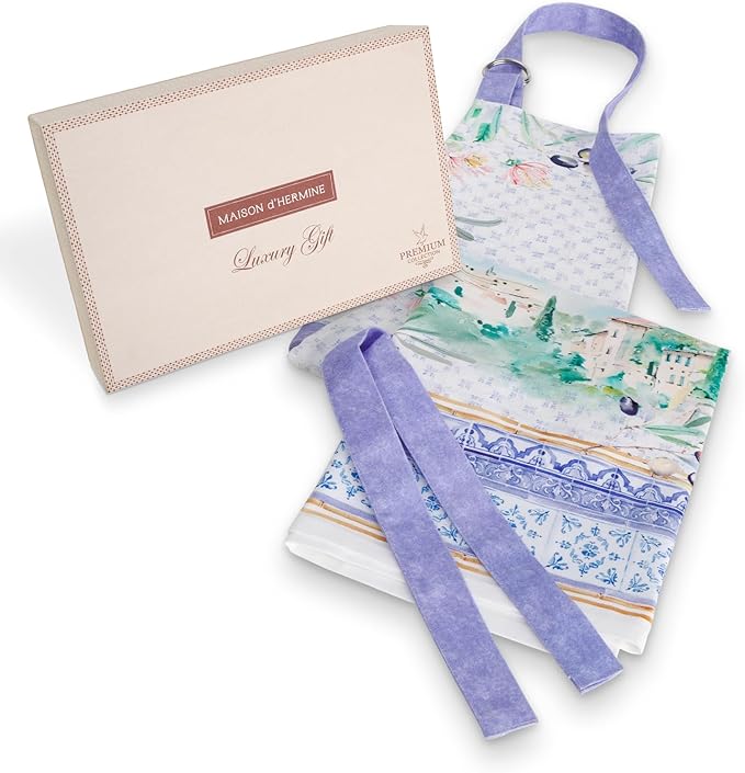 Maison d' Hermine 100% Cotton Apron for women with Pocket Kitchen Chef Apron for Men Cooking Gardening Server Waitress