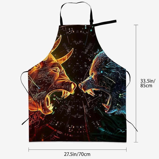 Octopus Apron for Women Men 28x33in, Kitchen Chef Aprons with 2 Pockets, Polyester, Underwater Octopus Apron