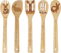 5PCS Rabbit Wooden Cooking Spoons Set Rabbit Gifts for Women Kitchen Decor Bamboo Cooking Utensil Spoons for Housewarming Wedding Anniversary Thanksgiving Christmas Gifts Mom Women