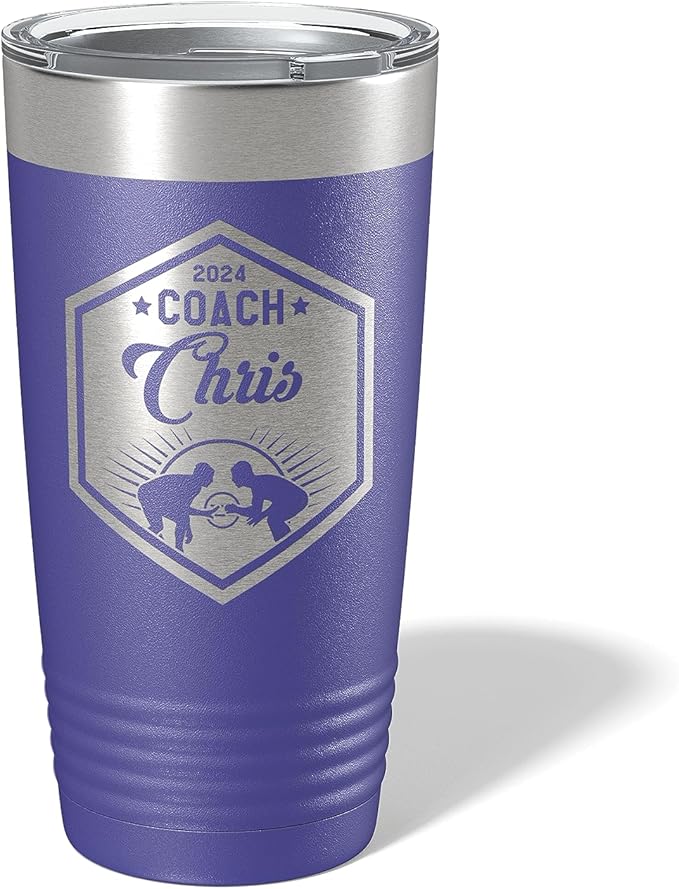 Wrestling Coach gifts, Tumbler, Coach tumbler, Wrestling gifts, Coach Beer glass, Coach gift, Wrestling Coach, Coach gifts, Wrestling Coach (Wrestling Hexagon, Purple, 20oz Tumbler)