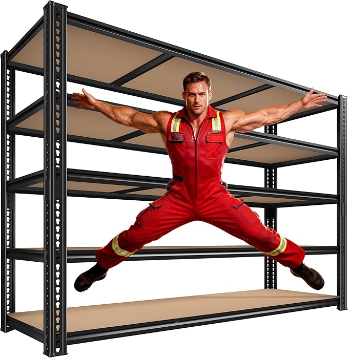 60" W Garage Shelving 72" H Metal Shelving 3500LBS Storage Shelves Heavy Duty 5 Tier Adjustable Shelving Unit for Storage Rack Pantry Shelf Commercial,60" W x 18" D x 72" H