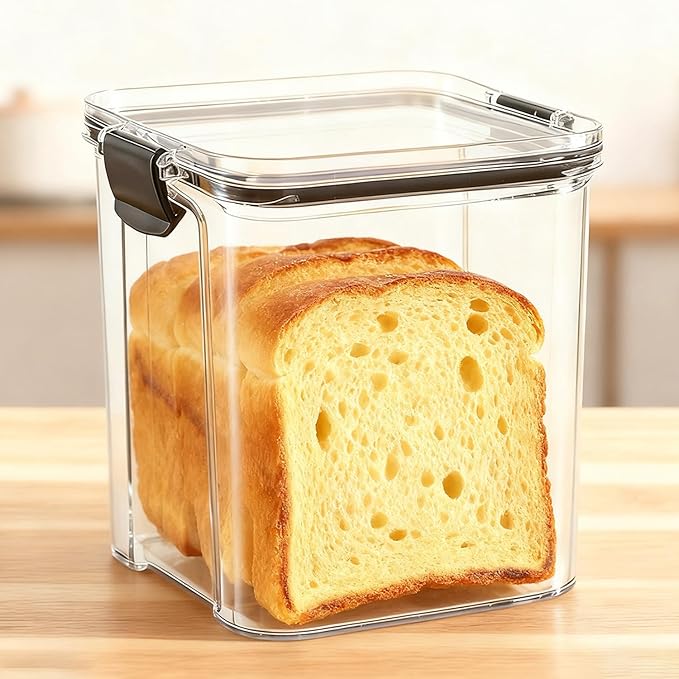 Small Bread Storage Box for Kitchen Bread Box Container Perfect for Homemade Bread and Baked Bread