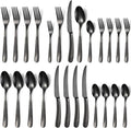 Black Silverware Set 20-Piece Stainless Steel Flatware Set for 4 Including Fork Spoon and Knife Kitchen Cutlery Utensils Set for Home Restaurant Hotel