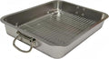 Generic Roasting Pan Stainless steel Roasting pan Turkey Roasting pan with grill Rectangular grill suitable for Turkey, roast chicken and ham (14x10.4x2.8in), Silver
