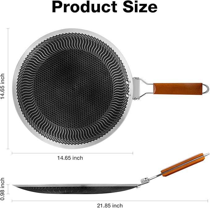 DELARLO Tri-Ply Stainless Steel Nonstick Crepe Pan,Round Griddle Pan,15 Inch Para Tortillas Pancake Pan with Stay-Cool Handle,18/10 Large Cooking Surface