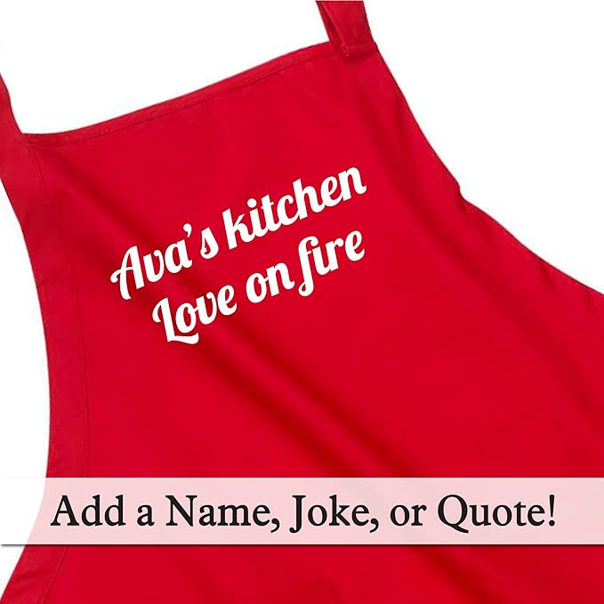 Custom Text Cooking & BBQ Apron – Personalized Chef or Grill Gift – Full Length (1-3 Lines)
