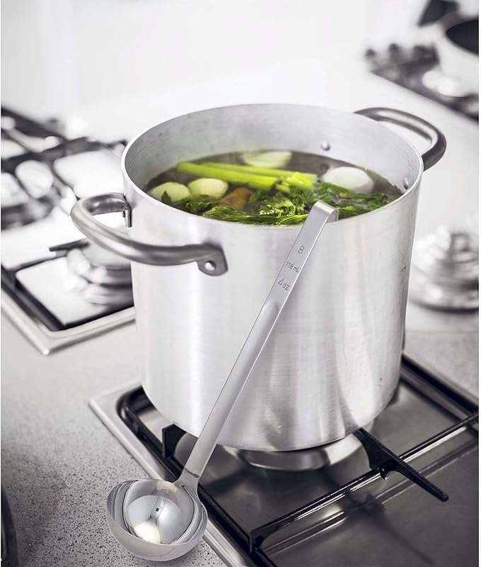 HIC Kitchen Single-Piece Stainless Steel Ladle, 18/8 Stainless Steel, 4-Ounce Capacity