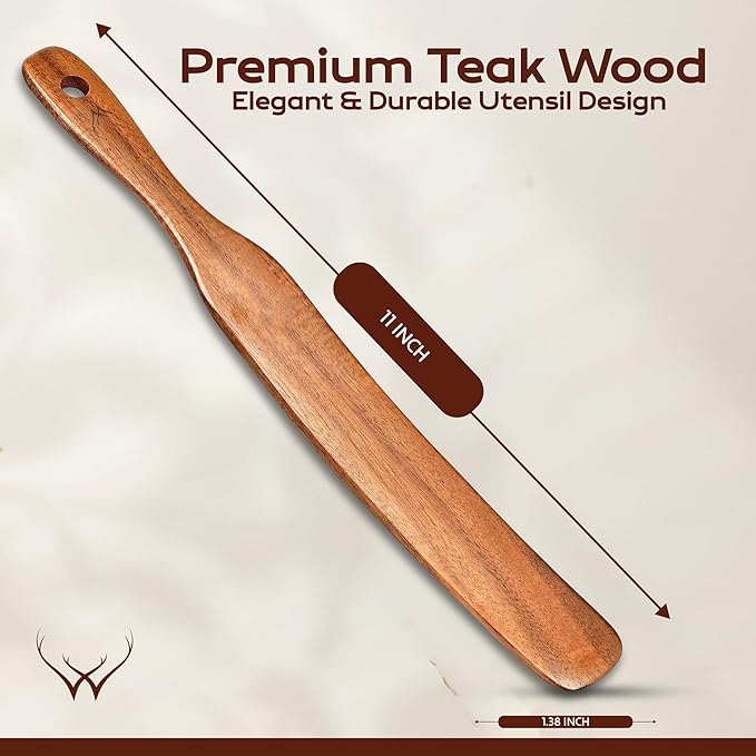 Spurtle for Sourdough Starter for Baking Tools, 11" Wooden Spurtle for Deep Jar & Dough Whisk- Sourdough Spurtle, Sourdough wooden spatula, wooden spatula for cooking, sourdough bread baking supplies