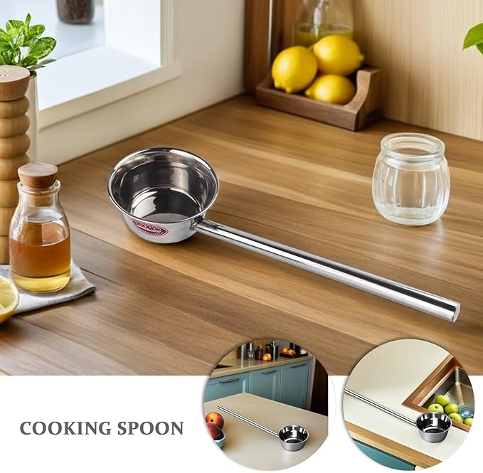 Vaguelly 1pc 58cm Long Handle Water Ladle, Stainless Steel Garden Watering Dipper Large Water Ladle Soup Spoon Oil Spoon Kitchen Ladle