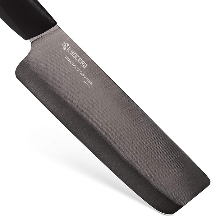 Kyocera Revolution Series 6-Inch Nakiri Vegetable Cleaver, Black Blade