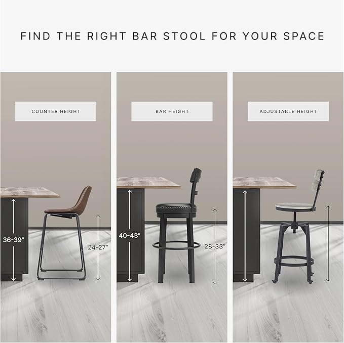 Signature Design by Ashley Centiar Modern Faux Leather 23.75" Counter Height Bucket Seat Barstool, Tubular Metal Base, Footrest for Comfort, Set of 2, Gray